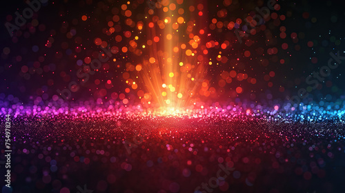 light sparkle flare , bokeh, festive event party rays of silver gold white lights from a star on dark background