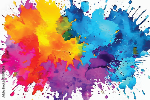 Colorful watercolor paint splash art. Colorful Watercolor Splash Abstract Art Pattern. Painted watercolor texture. © Usama