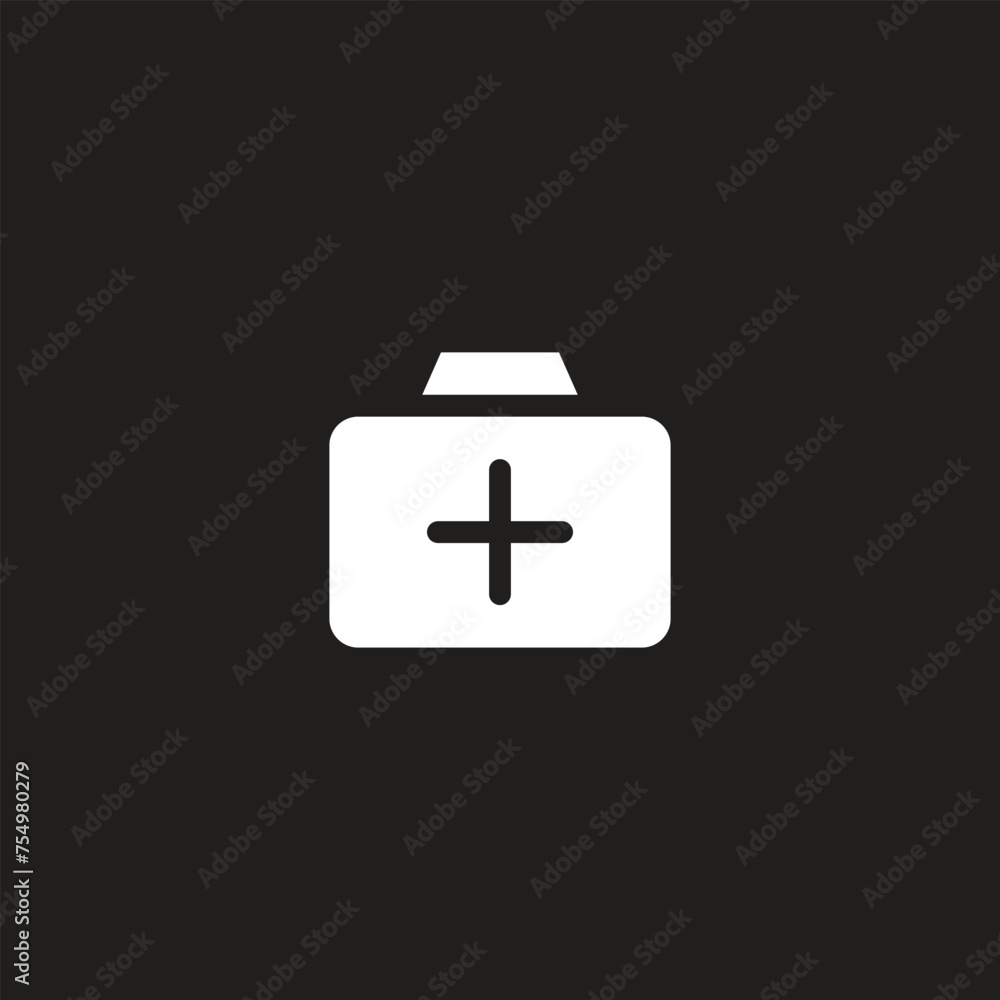 Fototapeta premium First Aid Kit and Med Kit Icon Vector Design on Black Background.
