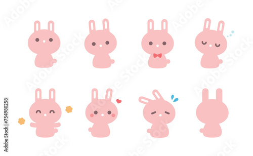 かわいいうさぎのイラスト素材セット