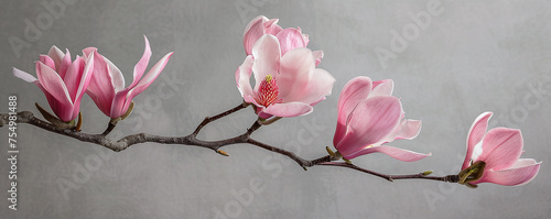 magnolia branch with pink flowers