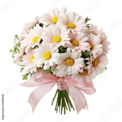 Swan River Daisy bouquet, bunch isolated on transparent png.