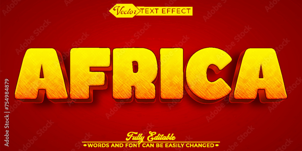 Cartoon Africa Safari  Vector Editable Text Effect Template
