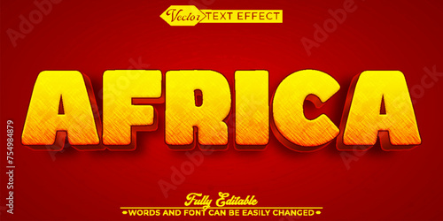 Cartoon Africa Safari  Vector Editable Text Effect Template