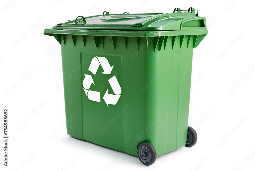 Recycling bins, Trash bins are arranged in the garden. Row of municipal green community composting bins Recycling bins, Trash bins are arranged in the garden. Row of municipal green community composting bins