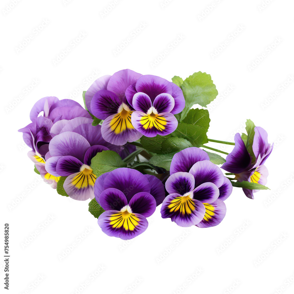 Pansy bouquet, bunch isolated on transparent png. Pansy bouquet, bunch isolated on transparent png.