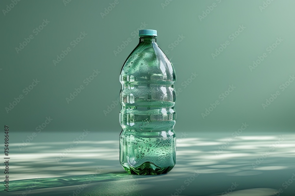 A reusable, eco-friendly glass water bottle on a green background, Sustainable Glass Water Bottle A reusable, eco-friendly glass water bottle on a green background, Sustainable Glass Water Bottle