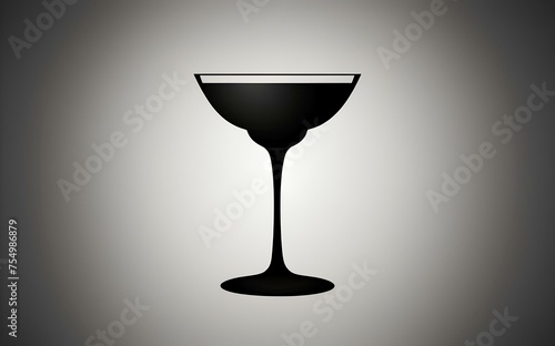 Minimalist design of a classic cocktail glass 