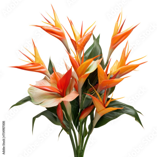 Bird of Paradise bouquet, bunch isolated on transparent png. © Sachchakorn