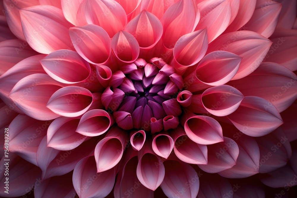 Soft Pink flower closeup. Macro plant fresh bright flora dahlia. Generate Ai