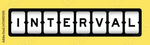 Black color in word interval on slot banner with yellow color background
