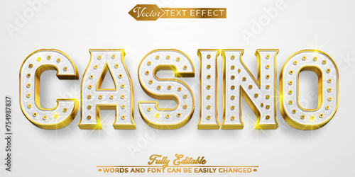 Luxury Golden Casino Vector Editable Text Effect Template