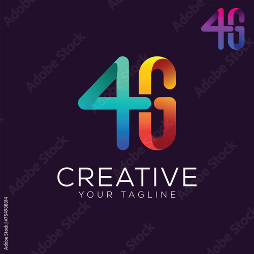 vector 4G gradient colorful logo