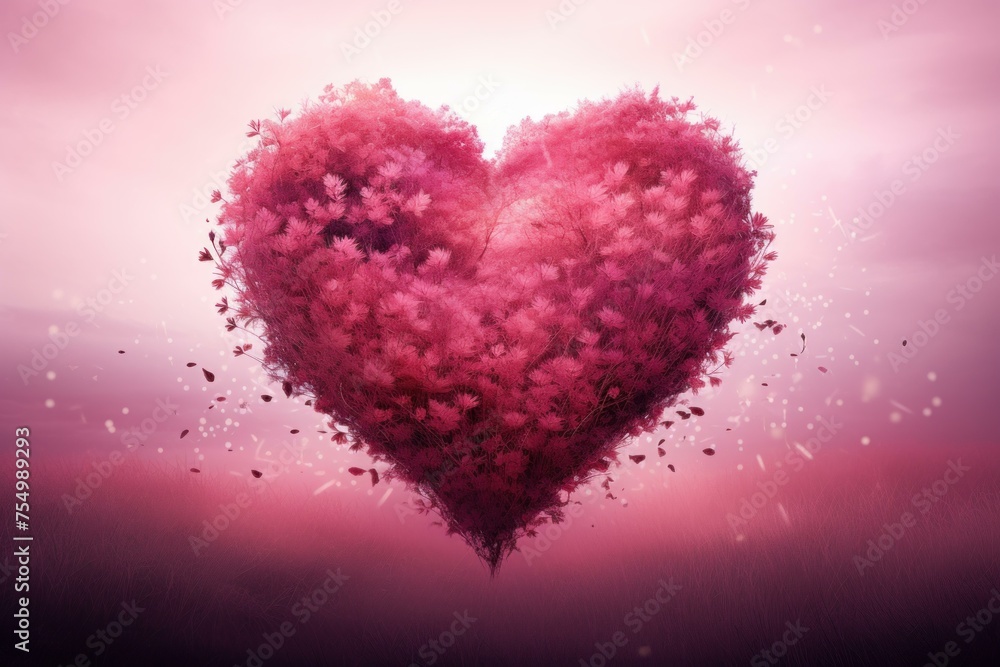 Soft Pink heart foam shape. Spa hand. Generate Ai