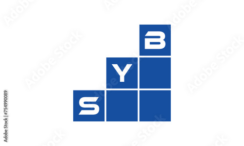 SYB initial letter financial logo design vector template. economics, growth, meter, range, profit, loan, graph, finance, benefits, economic, increase, arrow up, grade, grew up, topper, company, scale photo