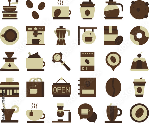 Coffee icon set