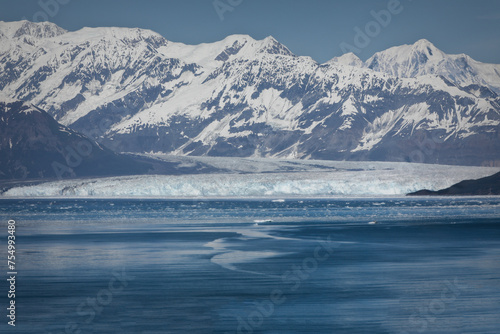 The majestic Hubbard galcier, seen from a cruise ship in Alaska USA photo