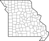 outline drawing of missouri state map.