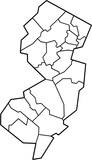 outline drawing of new jersey state map.