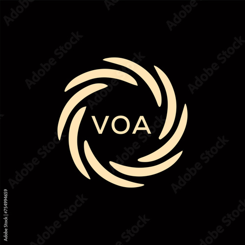 VOA  logo design template vector. VOA Business abstract connection vector logo. VOA icon circle logotype.
 photo