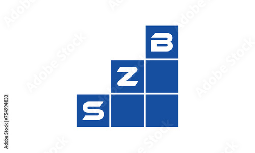 SZB initial letter financial logo design vector template. economics, growth, meter, range, profit, loan, graph, finance, benefits, economic, increase, arrow up, grade, grew up, topper, company, scale photo