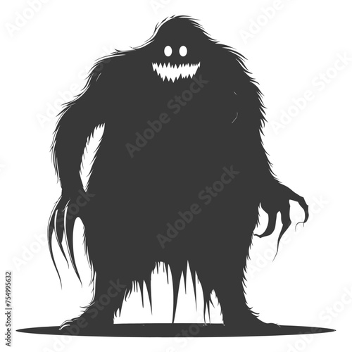 Silhouette slimer monster black color only full body photo