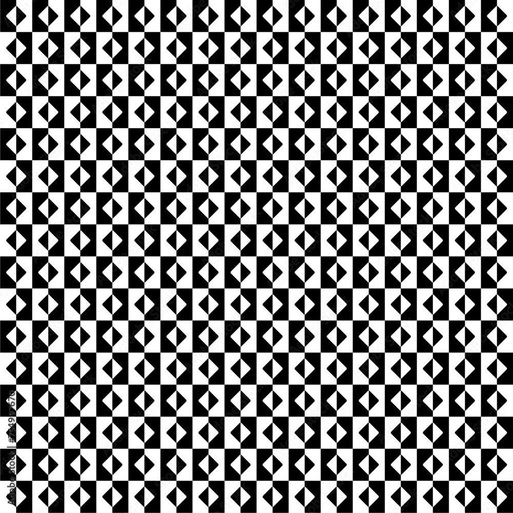 Rhombus Shape in Contrast Color, Black White, can use for Wallpaper, Cover, Greeting Card, Decoration Ornate, Ornament, Background, Wrapping, Fabric, Textile, Fashion, Tile, Carpet Pattern, etc.