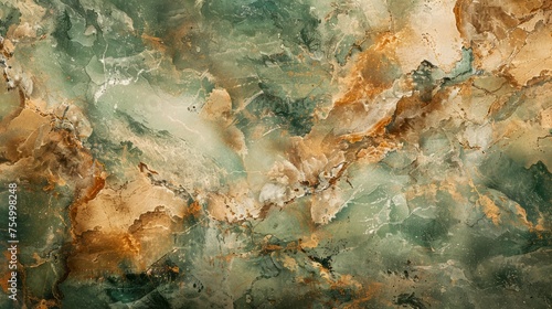 Abstract Artistic Background of Marble Textures in Green and Brown Tones for Creative Projects