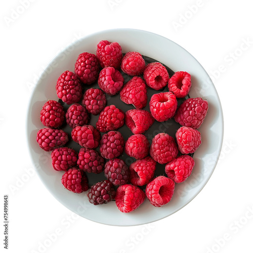 raspberries isolated in a bowl 