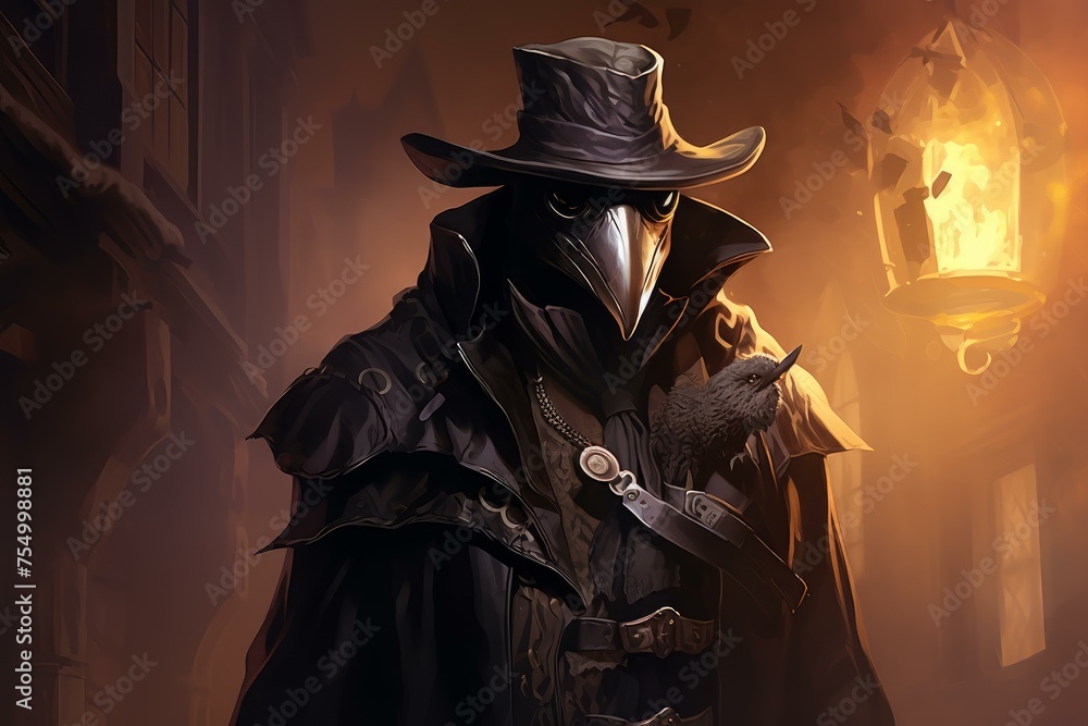 Masked Plague doctor medieval. Control gothic. Generate Ai