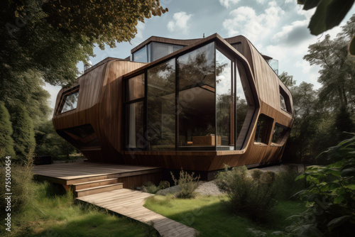 Modern wooden eco-friendly house © happy_finch