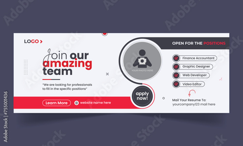 We are hiring job vacancy social media facebook cover and web banner template