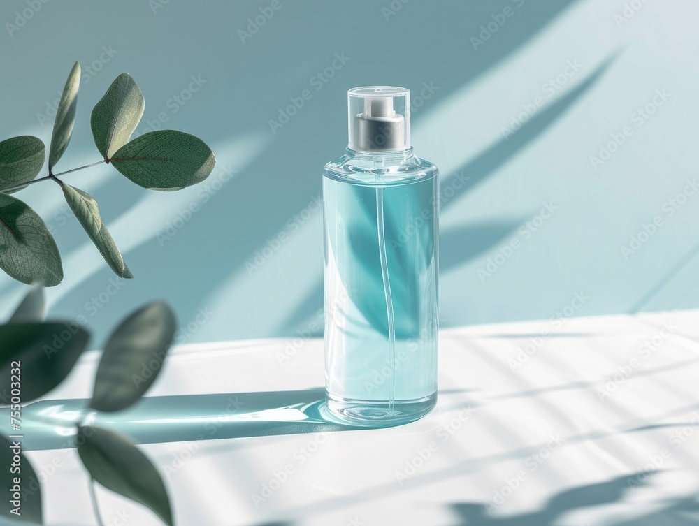 cosmetic toner transparent bottle 100g skincare product design mockup cosmetic toner transparent bottle 100g skincare product design mockup