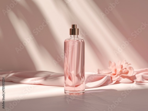 cosmetic toner transparent bottle 100g skincare product design mockup photo