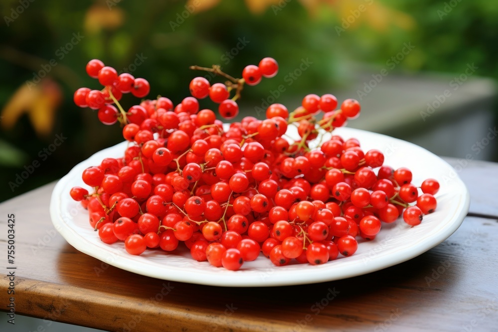 Fresh Plate ripe rowan berries. Many raw bright group seasonal. Generate Ai Fresh Plate ripe rowan berries. Many raw bright group seasonal. Generate Ai