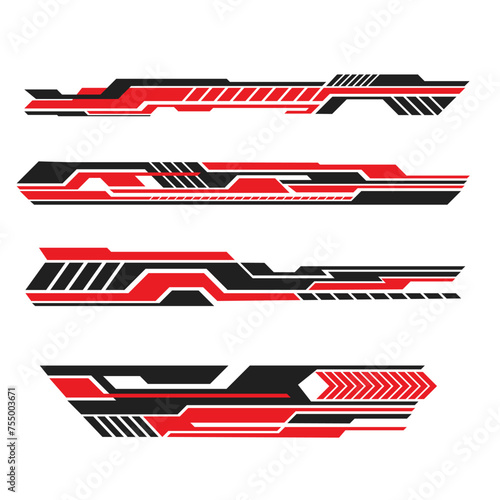 vector design set collection of car stripes decal lines. car body stickers