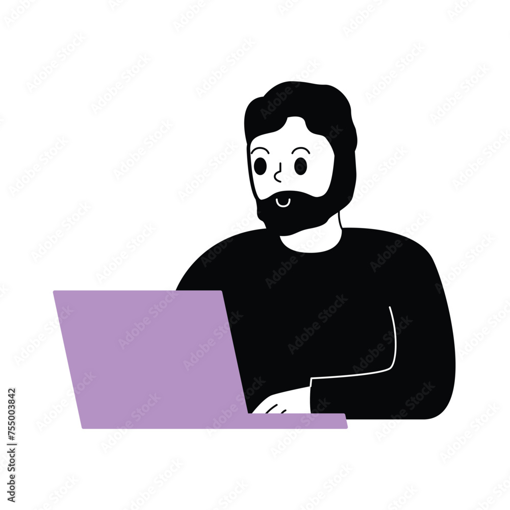 Men are working or doing assignments using laptop Men are working or doing assignments using laptop