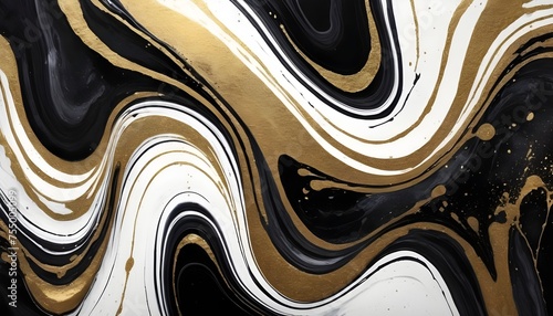 Gold Abstract Black Marble Background Art Paint Pa Upscaled 16