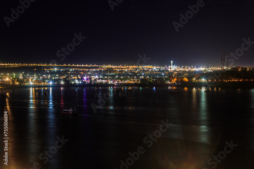 View of Naama Bay in Sharm El Sheikh  Egypt at night. View from above