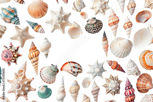 collection of isolated seashells 