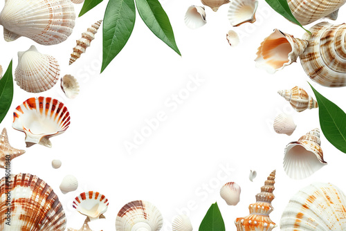 collection of isolated seashells 
