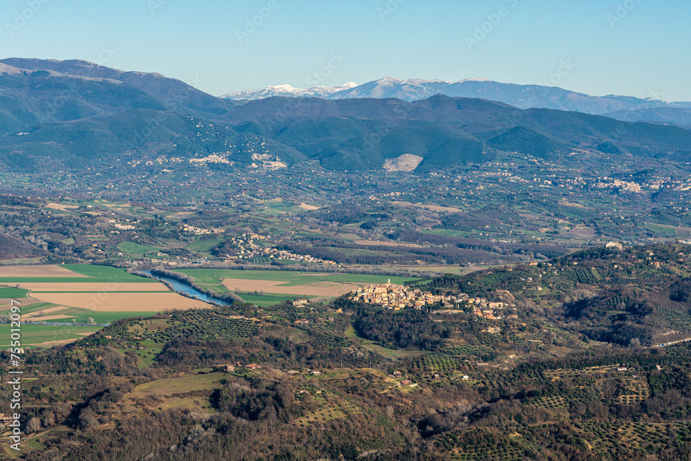 Scenic view on Mount Soratte, near Sant'Oreste village, Lazio region of Italy.