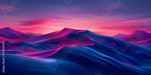 the wallpaper is on the blue sky with purple and black waves, in the style of desertwave, 8k resolution, bold saturation innovator, light crimson and dark blue 