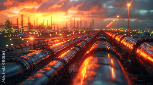 main gas and oil pipelines, large factories 