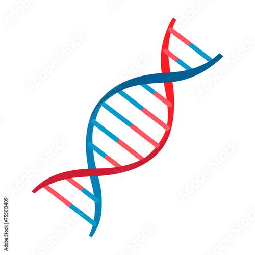 Vector illustration. DNA molecule icon isolated on white background.