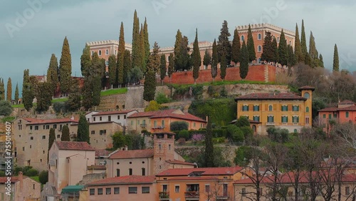 veduta di castel san pietro a verona veneto italia, view of Saint Peter castle in verona city in italy 