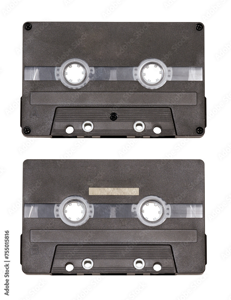 Obraz premium audio cassette isolated on transparent background, PNG clip art.