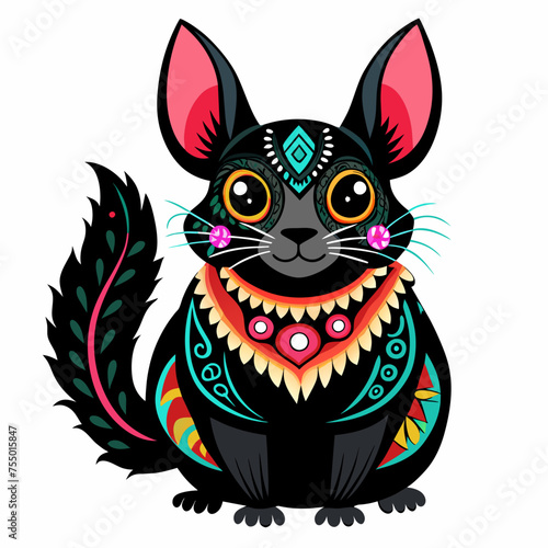 Chinchilla vector in the Mexican Style 