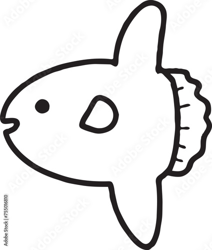 楽しそうに笑顔で泳ぐマンボウ