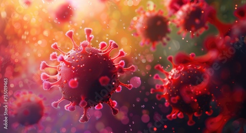 HIV Virus - The Silent Killer: 3D Medical Illustration Highlighting the Microscopic World